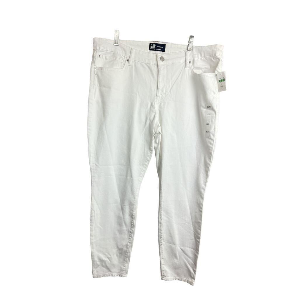 Gap Women's White Straight Leg Ankle  Legging Denim Jeans Sz 16/33 NWT